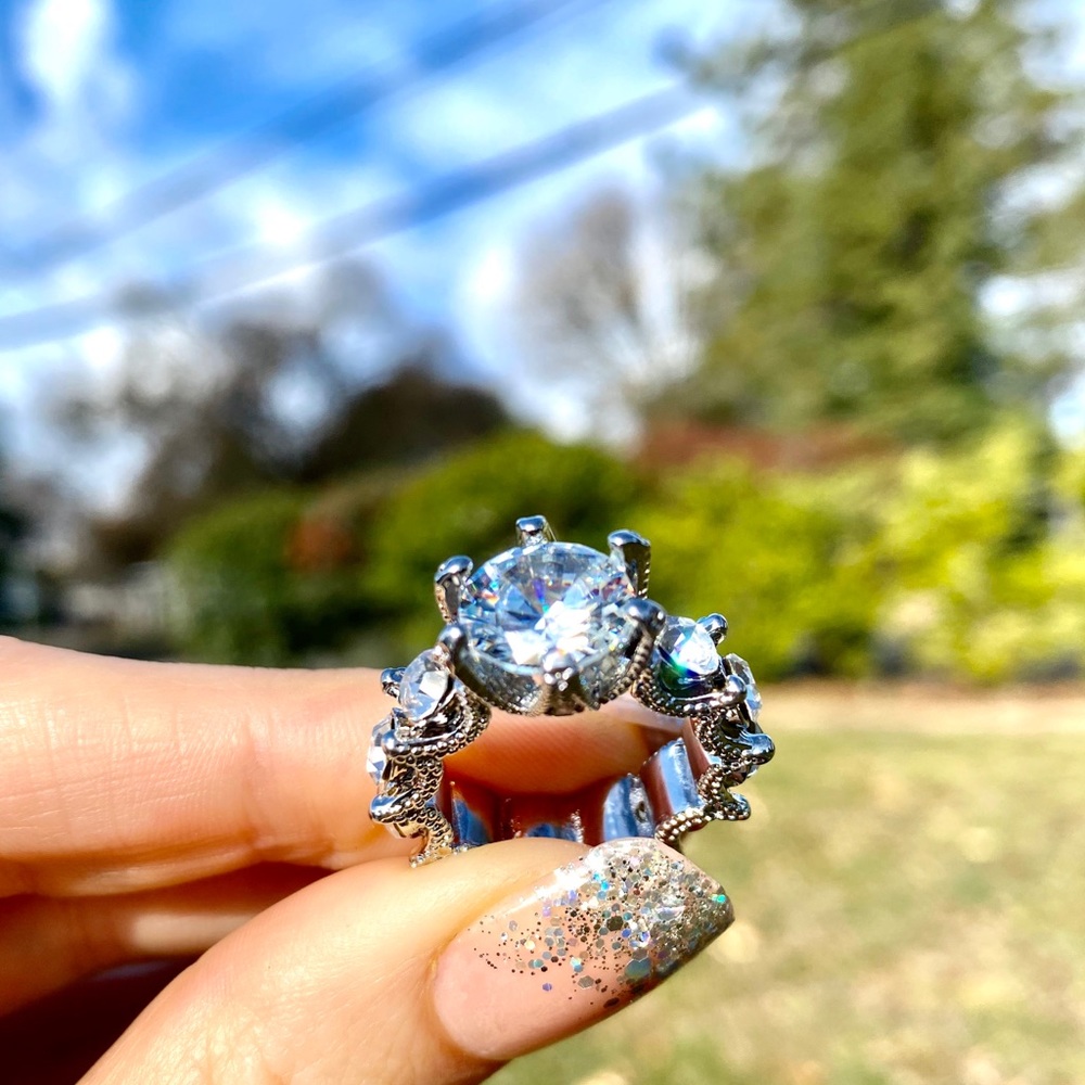New⚡️Sparkle Luxurious Sterling Silver Ring - Picture 1 of 11